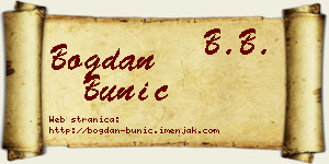 Bogdan Bunić vizit kartica
